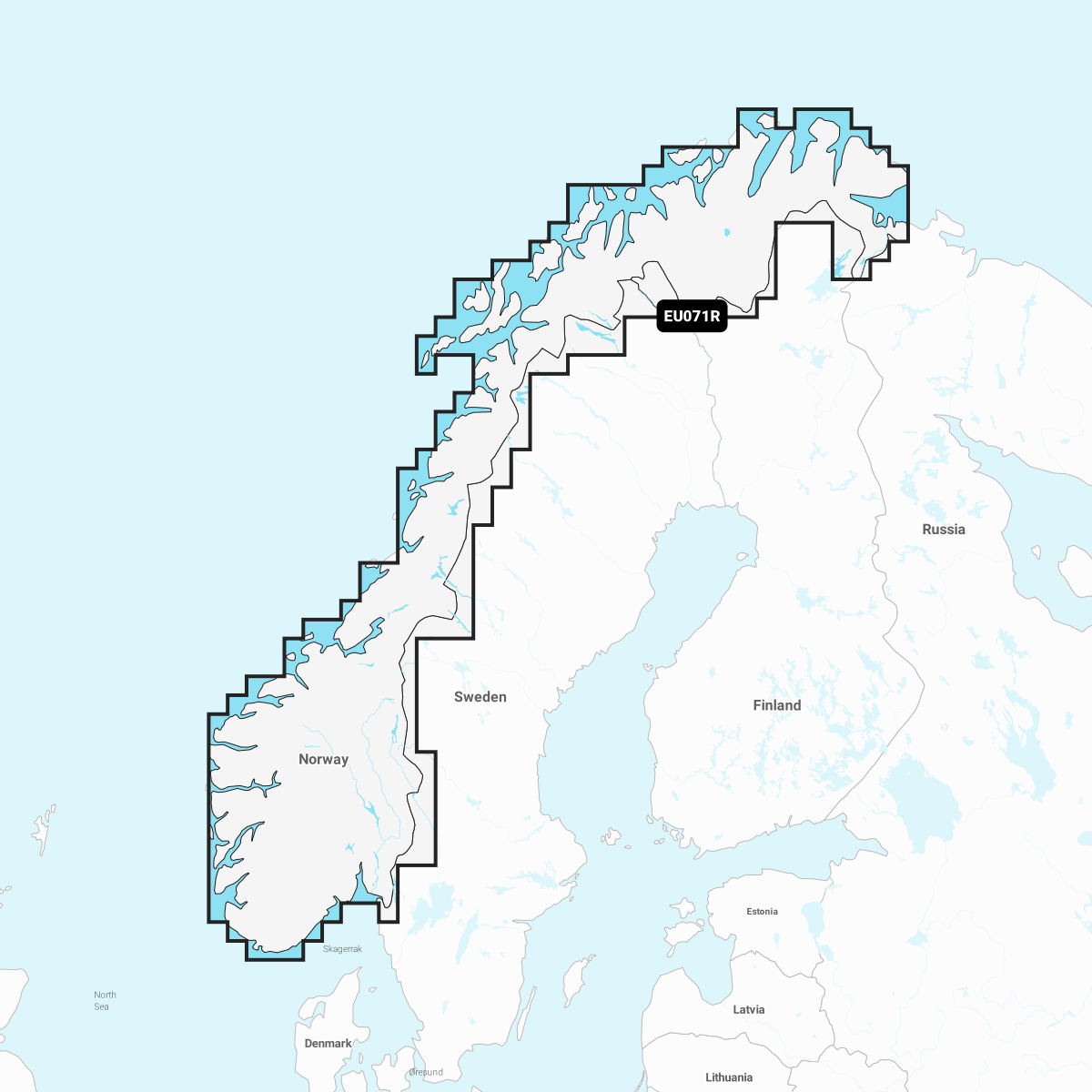 Navionics+ Chart EU071R: Norway, Lakes & Rivers