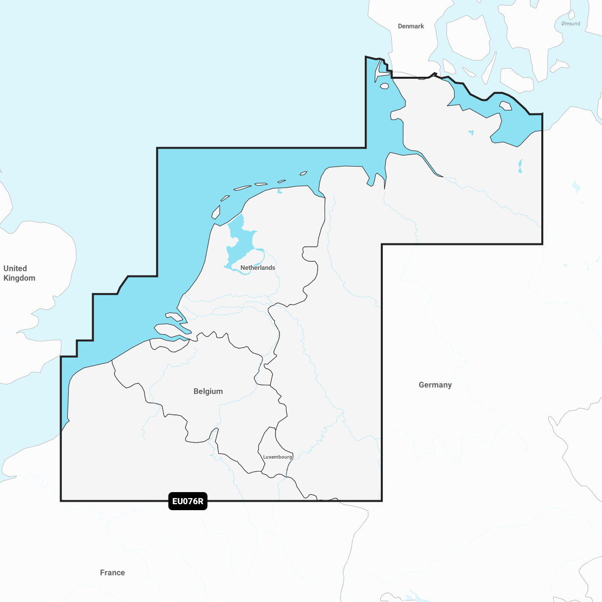 Navionics+ Chart EU076R: Benelux & Germany, West