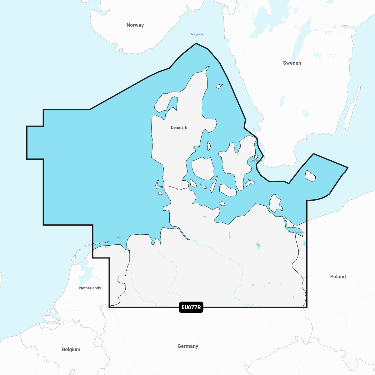 Navionics+ Chart EU077R: Denmark & Germany, North