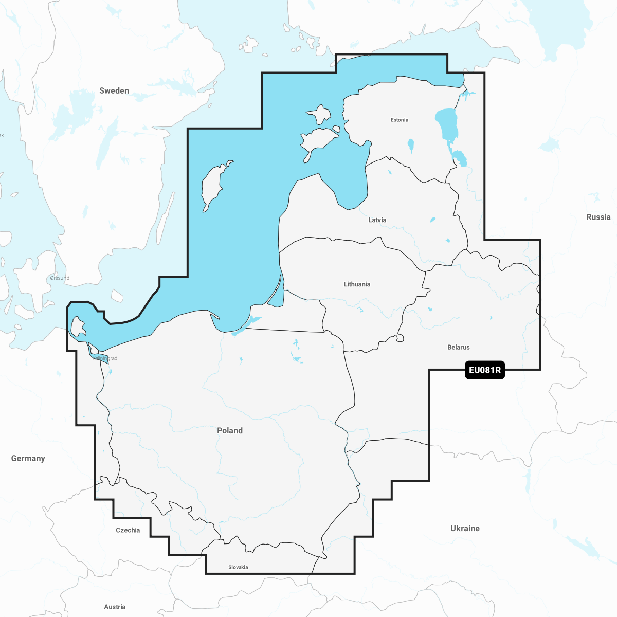 Navionics+ Chart EU081R: Baltic Sea, East Coast