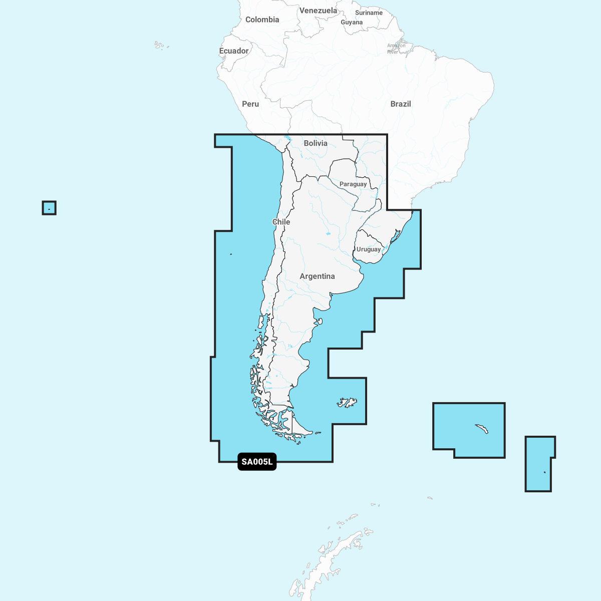 Navionics+ Chart SA005L: Chile, Argentina & Easter Isl.