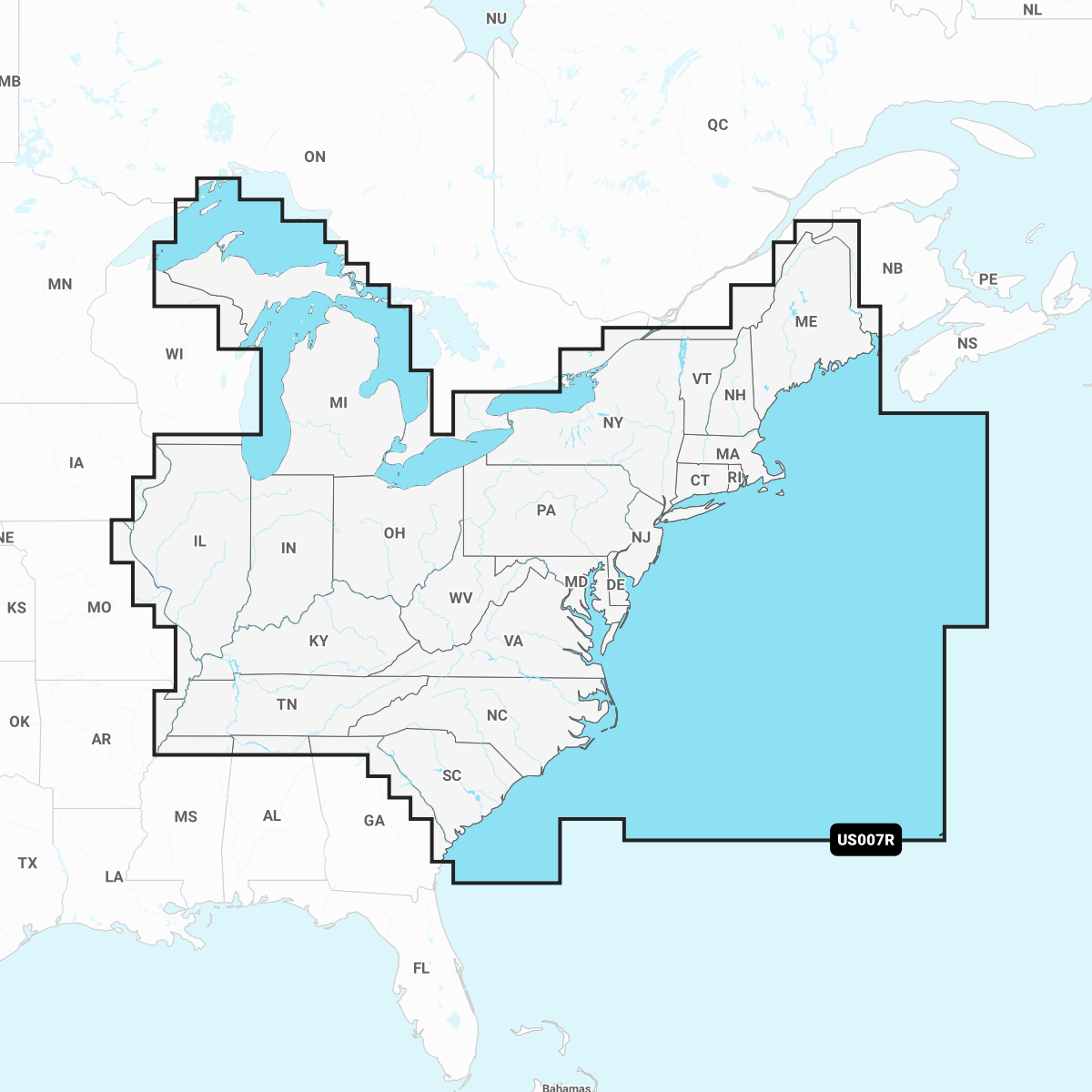 Navionics+ Chart US007R: U.S. East