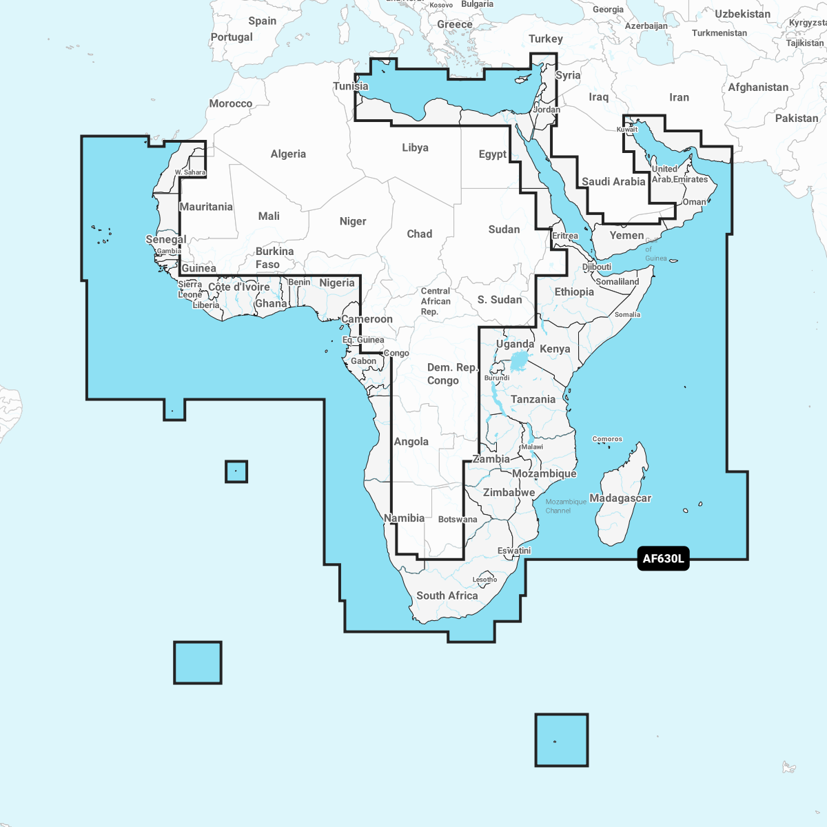 Navionics Platinum+ Chart AF630L: Africa & Middle East