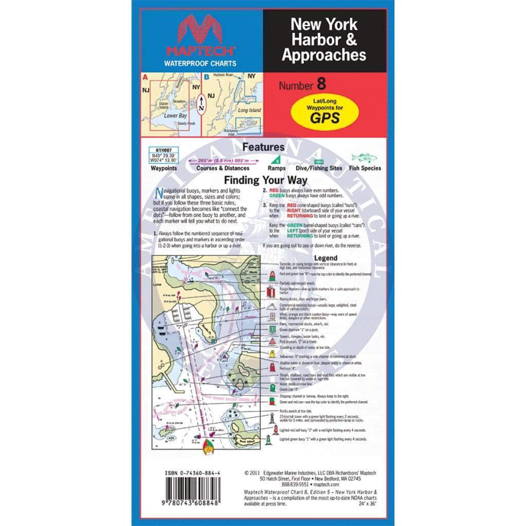 New York Harbor and Approaches Waterproof Chart, 5th Edition