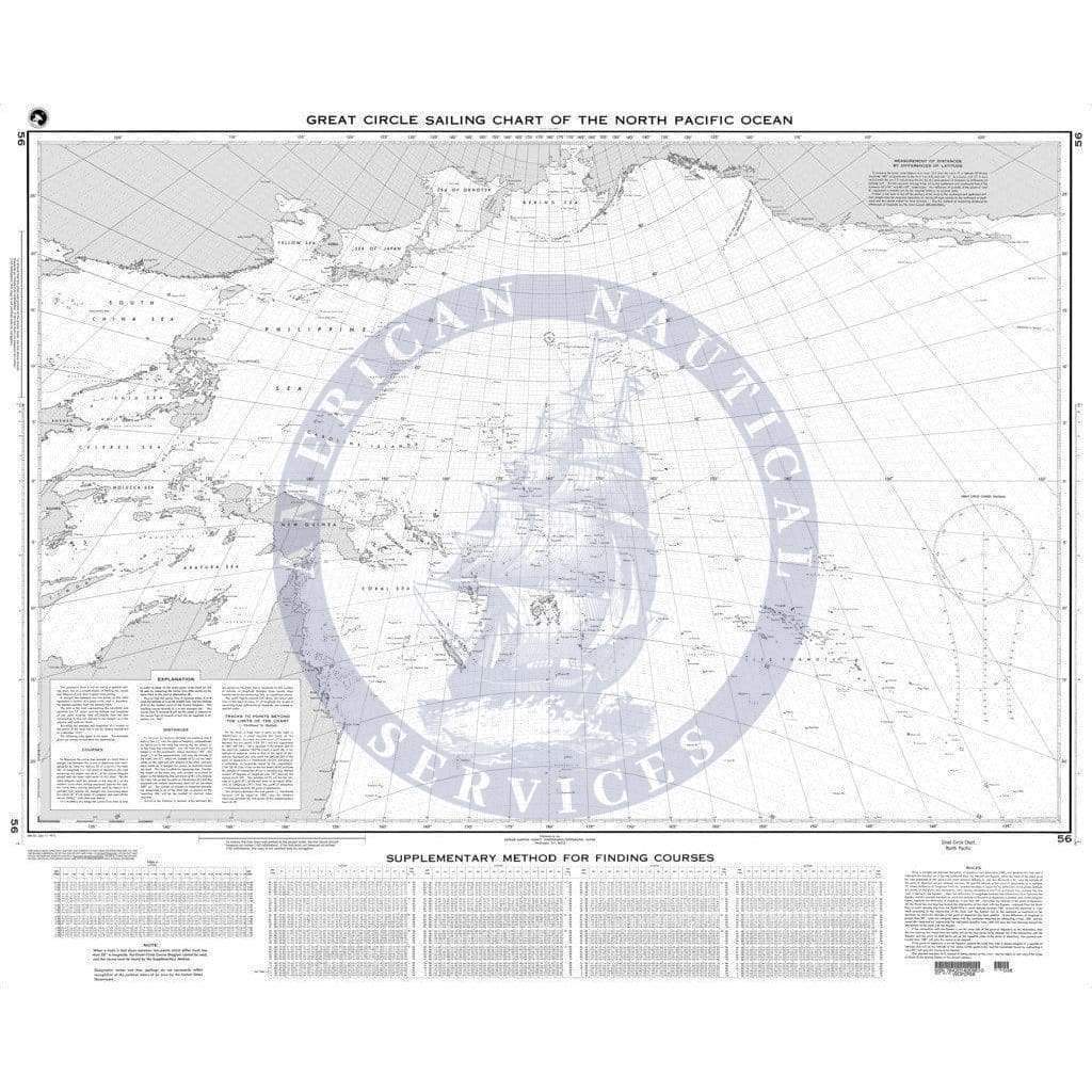 NGA Chart 56: Great Circle Sailing Chart of the North Pacific Ocean