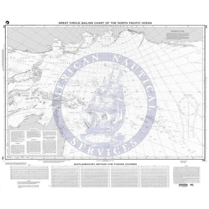 NGA Chart 56: Great Circle Sailing Chart of the North Pacific Ocean ...
