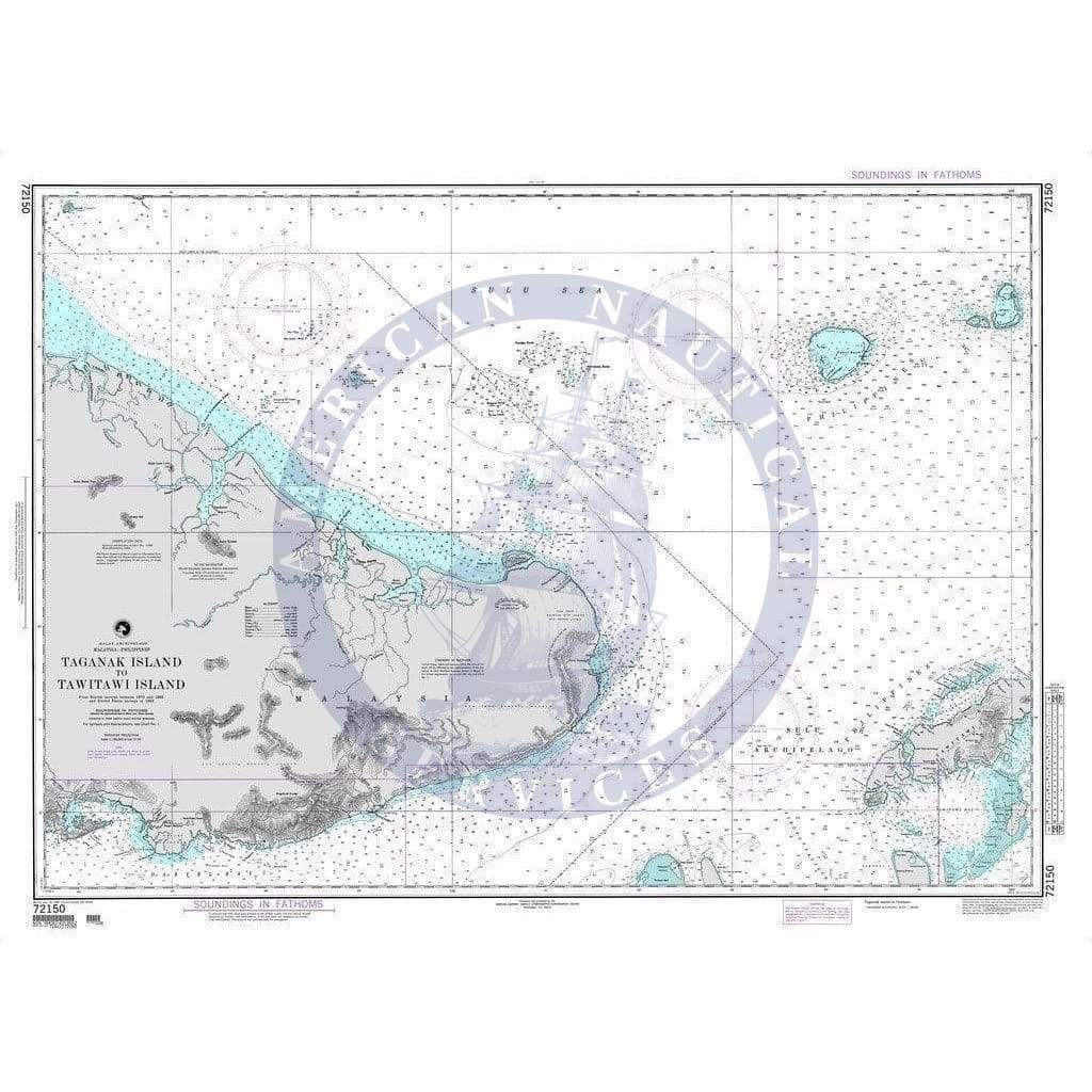 NGA Chart 72150: Taganak Island to Tawitawi Island (Malay Archipelago)