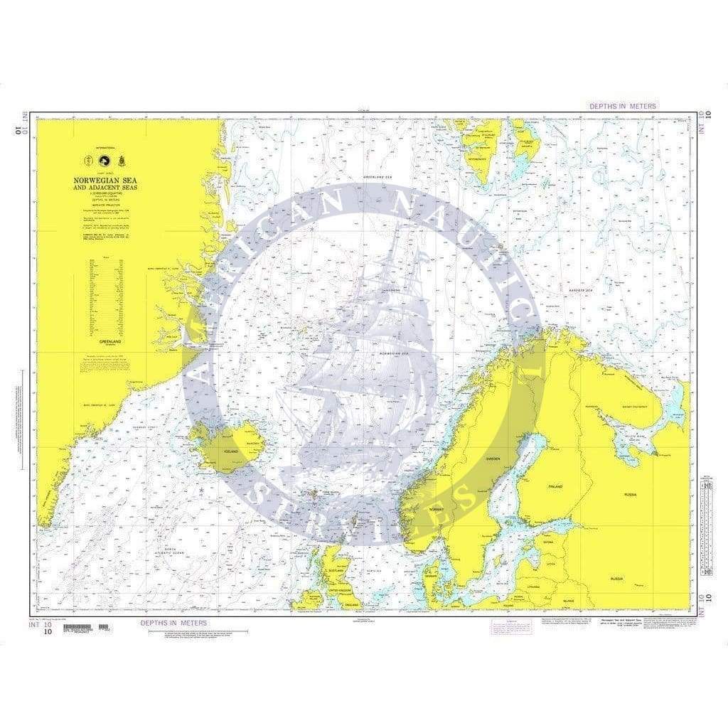 NGA Nautical Chart 10: Norwegian Sea and Adjacent Seas