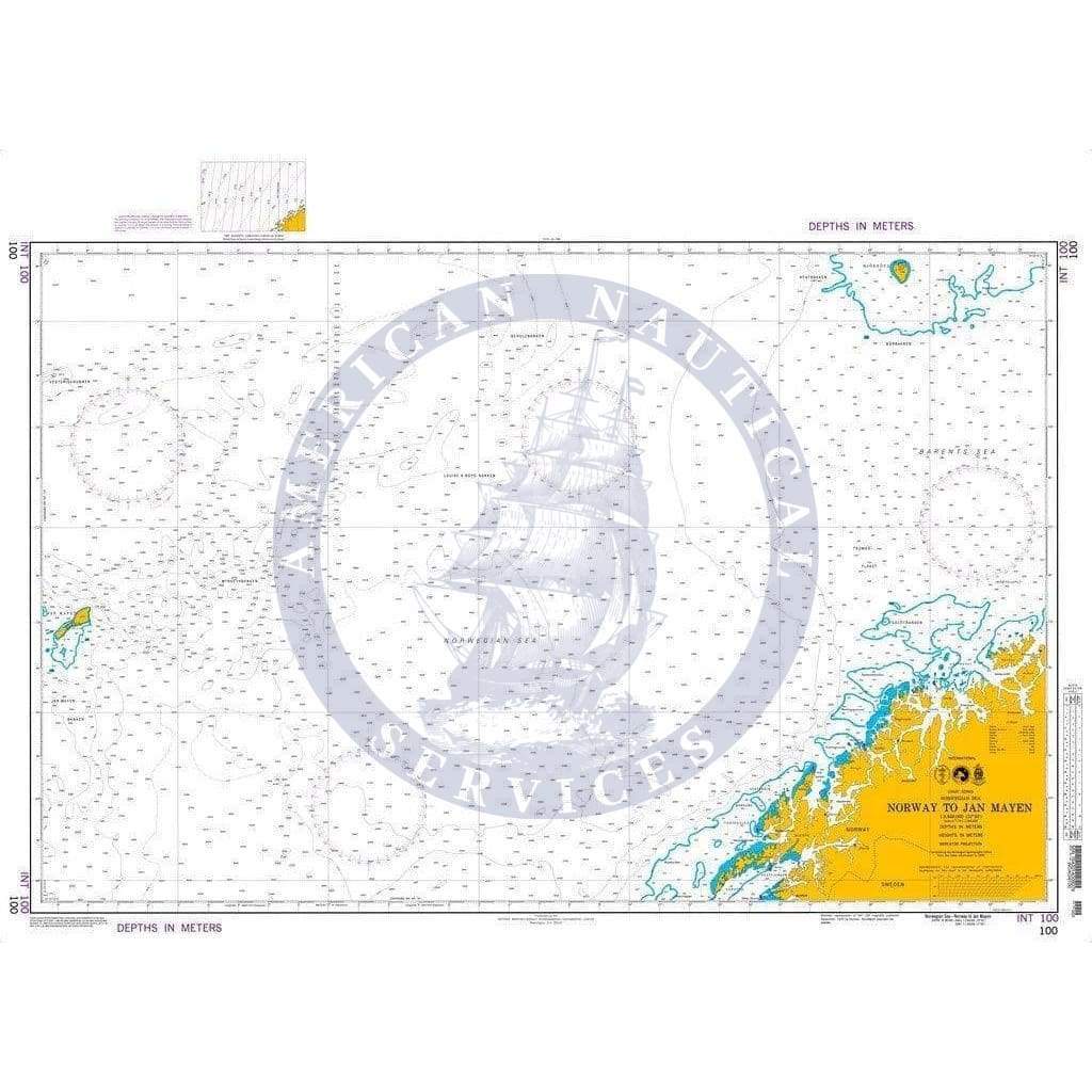 NGA Nautical Chart 100: Norwegian Sea-Norway to Jan Mayen (OMEGA)