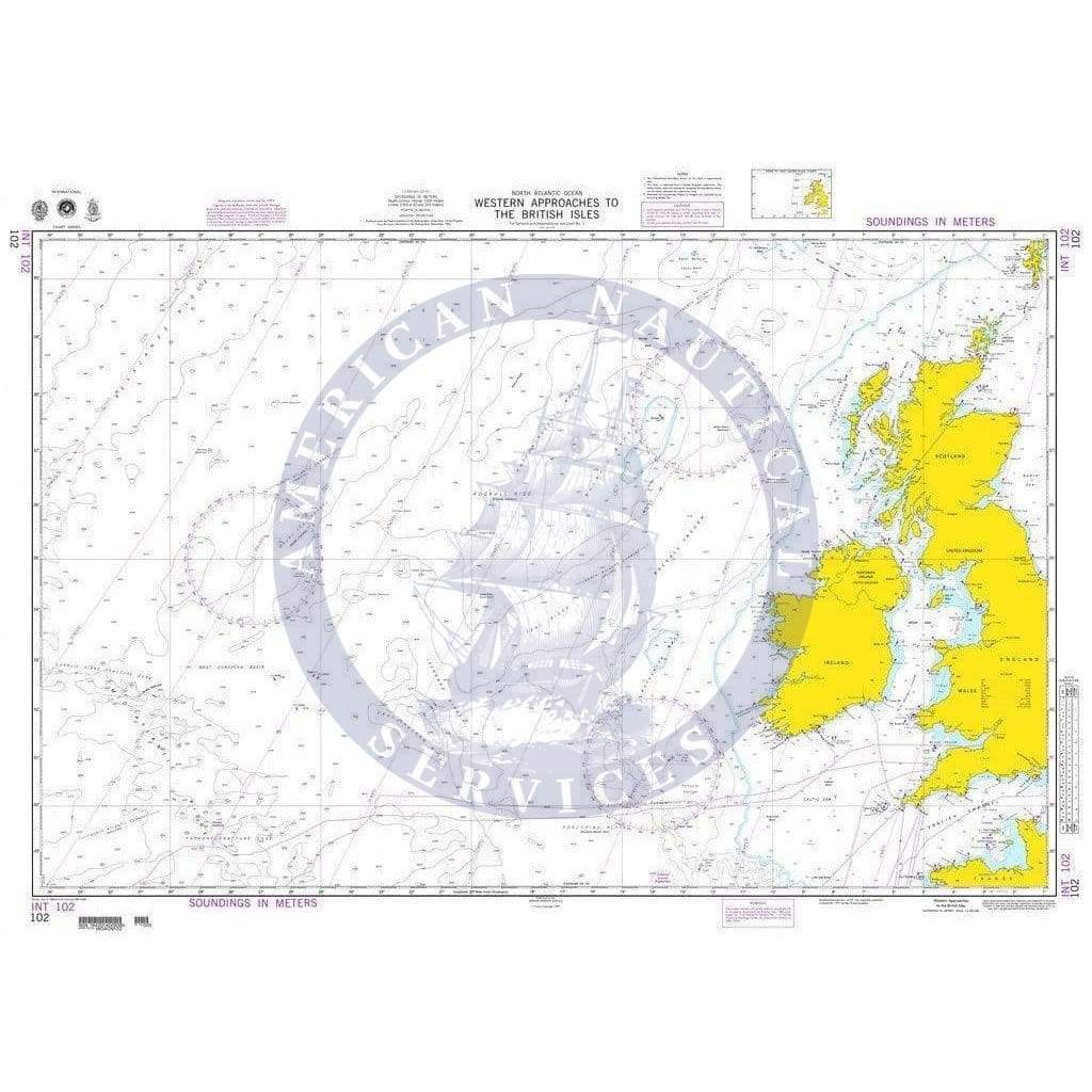 NGA Nautical Chart 102: Western Approaches to the British Isles
