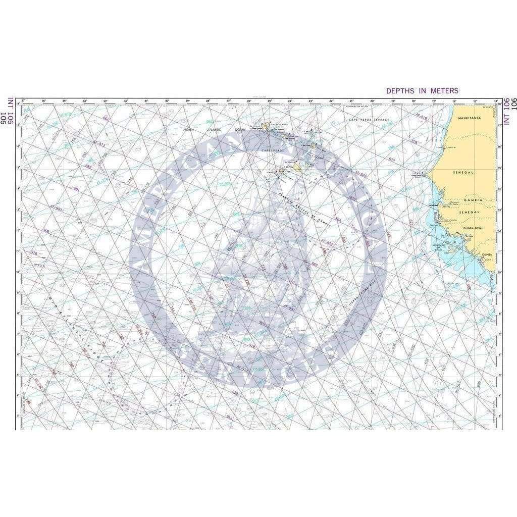 NGA Nautical Chart 106: Recife to Dakar (OMEGA)