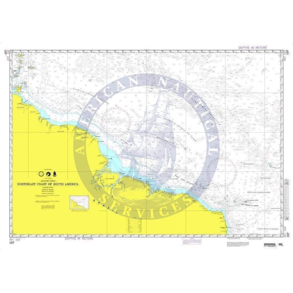 NGA Nautical Chart 107: Northeast Coast of South America (OMEGA)