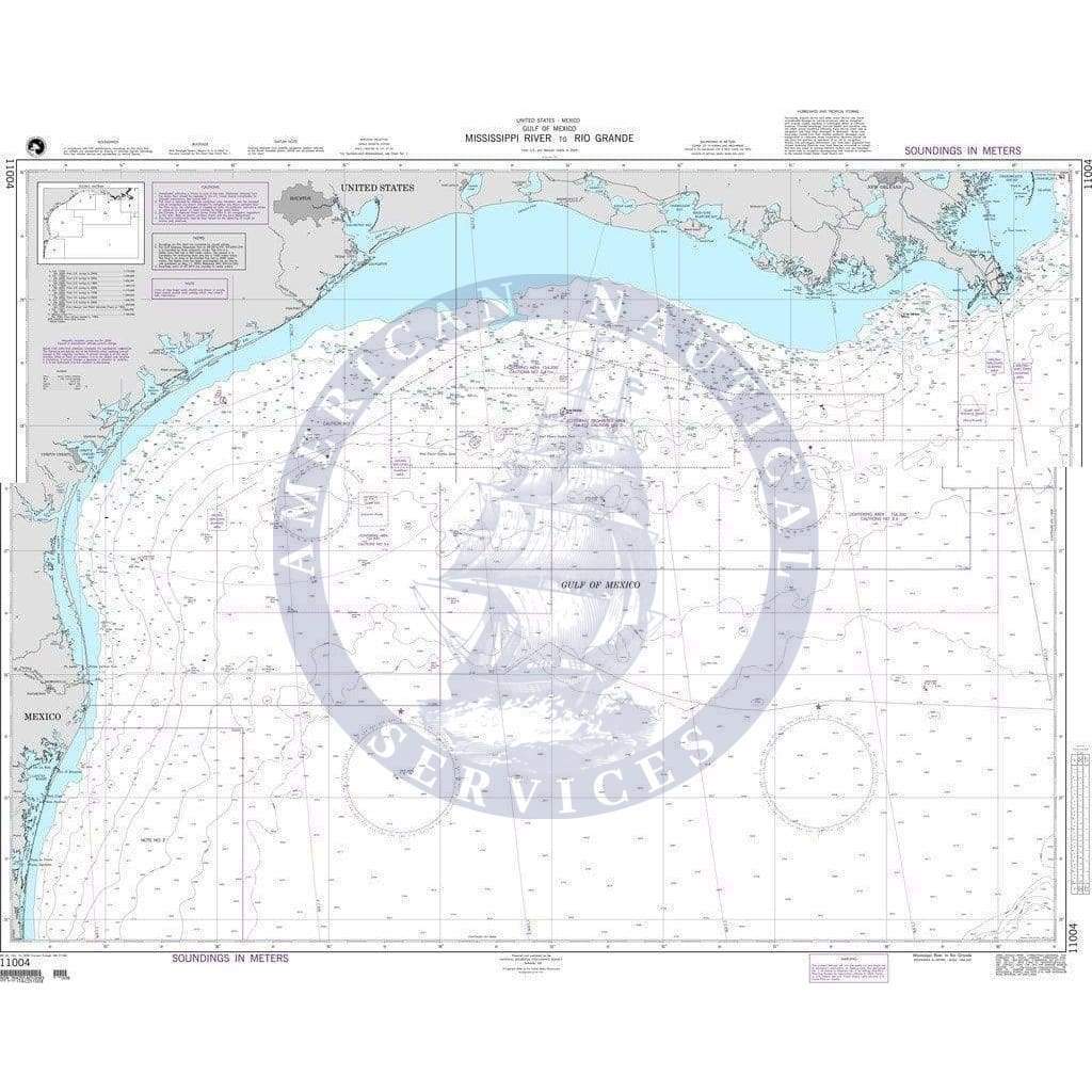 NGA Nautical Chart 11004: Mississippi River to Rio Grande