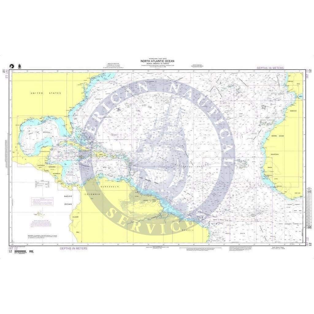 NGA Nautical Chart 12: North Atlantic Ocean (North America to Africa)