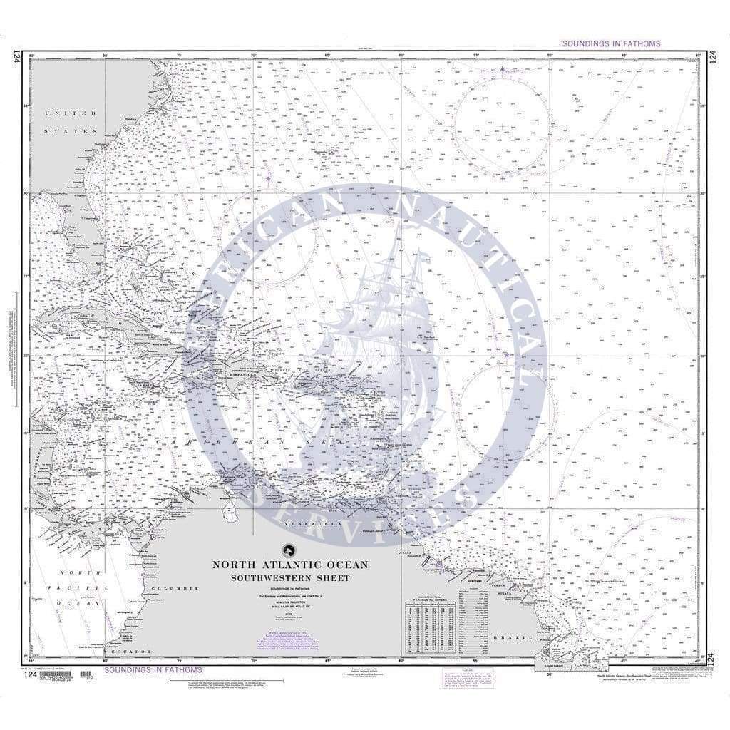 NGA Nautical Chart 124 - North Atlantic - Amnautical