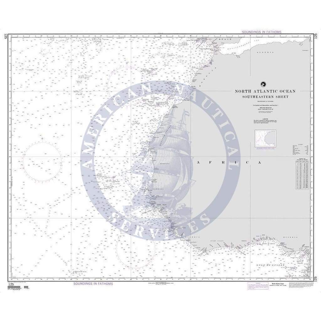 NGA Nautical Chart 125: North Atlantic Ocean (Southeastern Sheet)