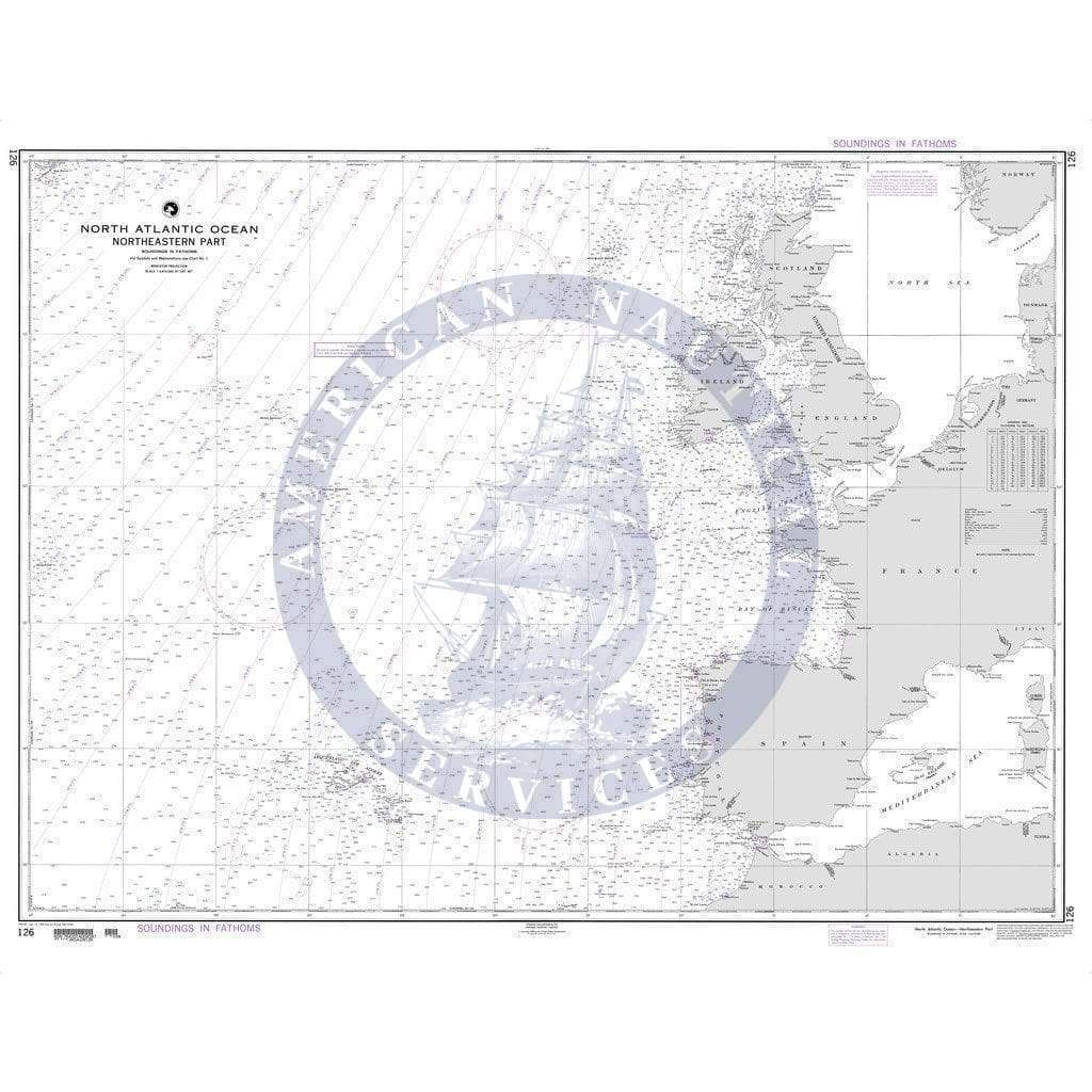 NGA Nautical Chart 126: North Atlantic Ocean (Northeastern Part)