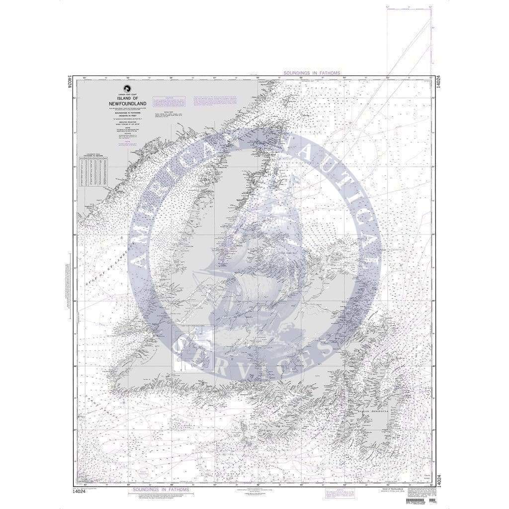 NGA Nautical Chart 14024: Island of Newfoundland