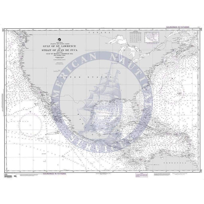 NGA Nautical Chart 145: Gulf of St. Lawrence to Strait of Juan de Fuca