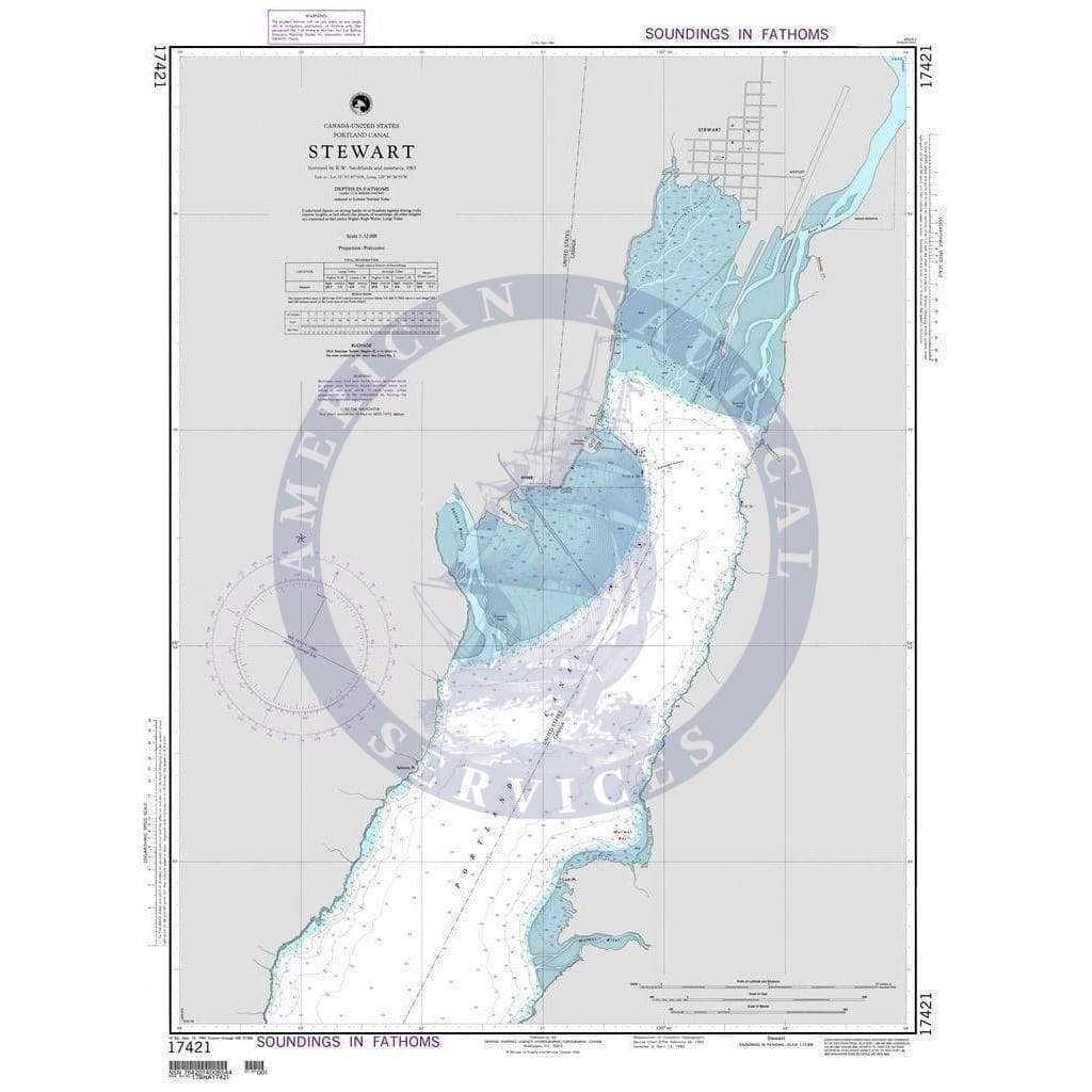 NGA Nautical Chart 17421: Stewart-Portland Canal