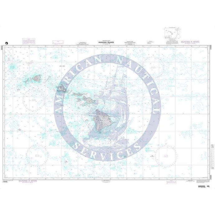 NGA Nautical Chart 19008: Hawaiian Islands (OMEGA-BATHYMETRIC CHART)