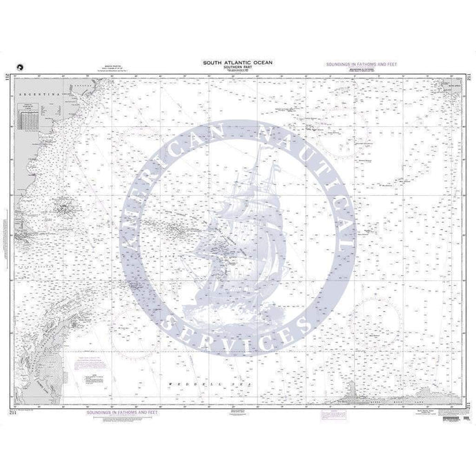 NGA Nautical Chart 211: South Atlantic Ocean (Southern Part)