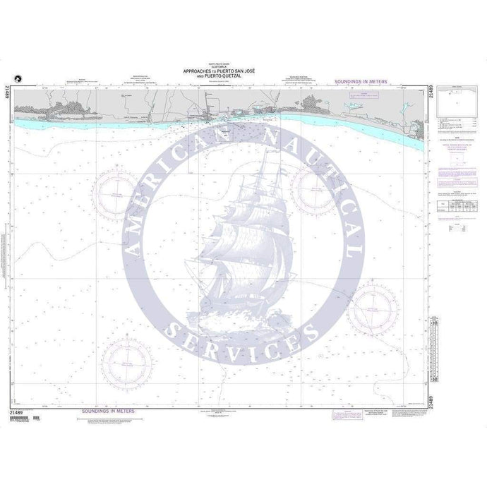 NGA Nautical Chart 21489: Approaches to Puerto San Jose and Puerto Quetzal (Guatemala-North Pacific Ocean)