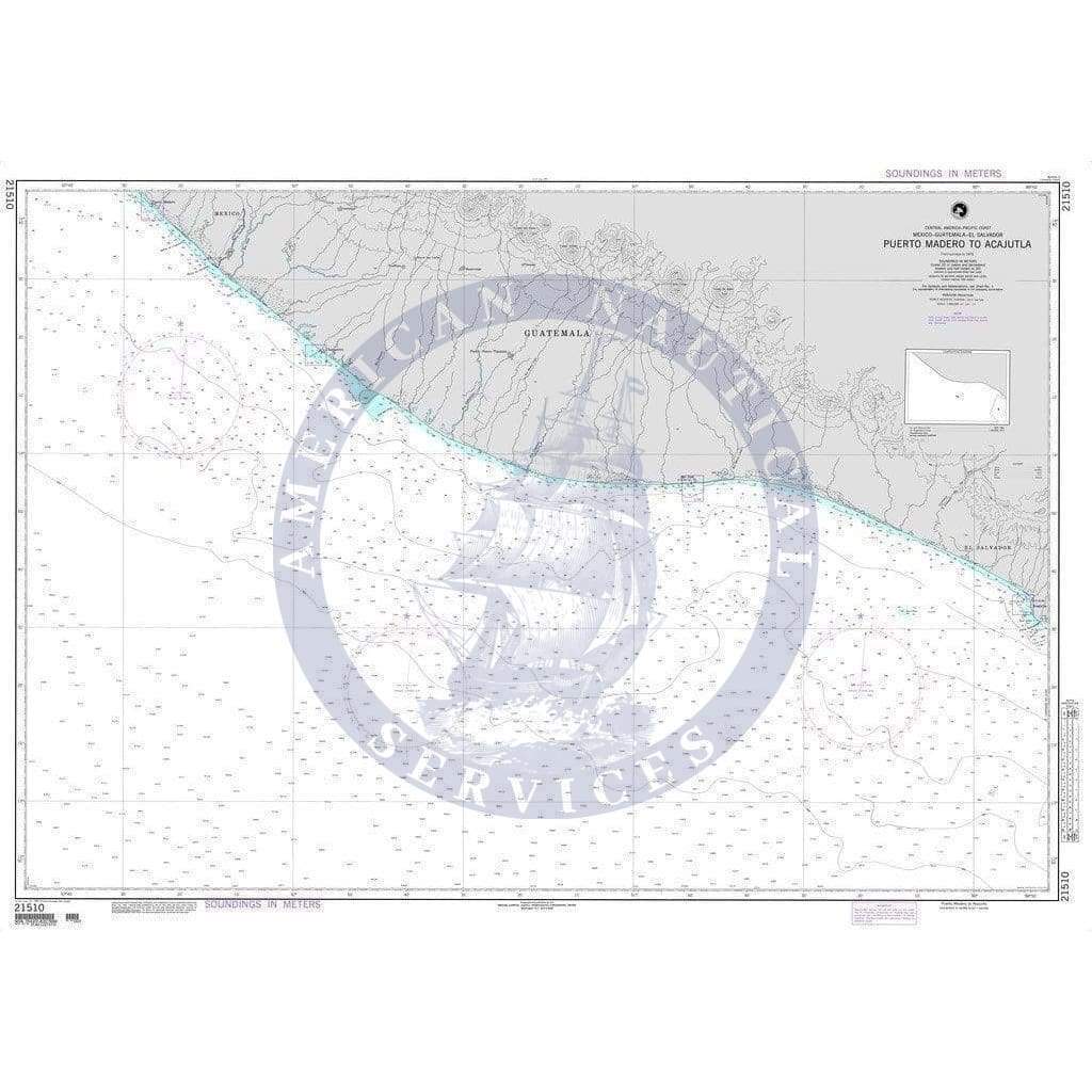 NGA Nautical Chart 21510: Puerto Madero to Acajutla (OMEGA)