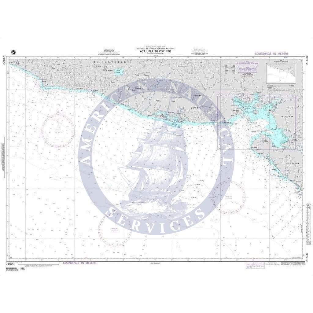 NGA Nautical Chart 21520: Acajutla to Corinto (OMEGA)