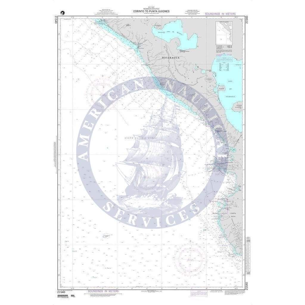 NGA Nautical Chart 21540: Corinto to Punta Guianes (OMEGA)