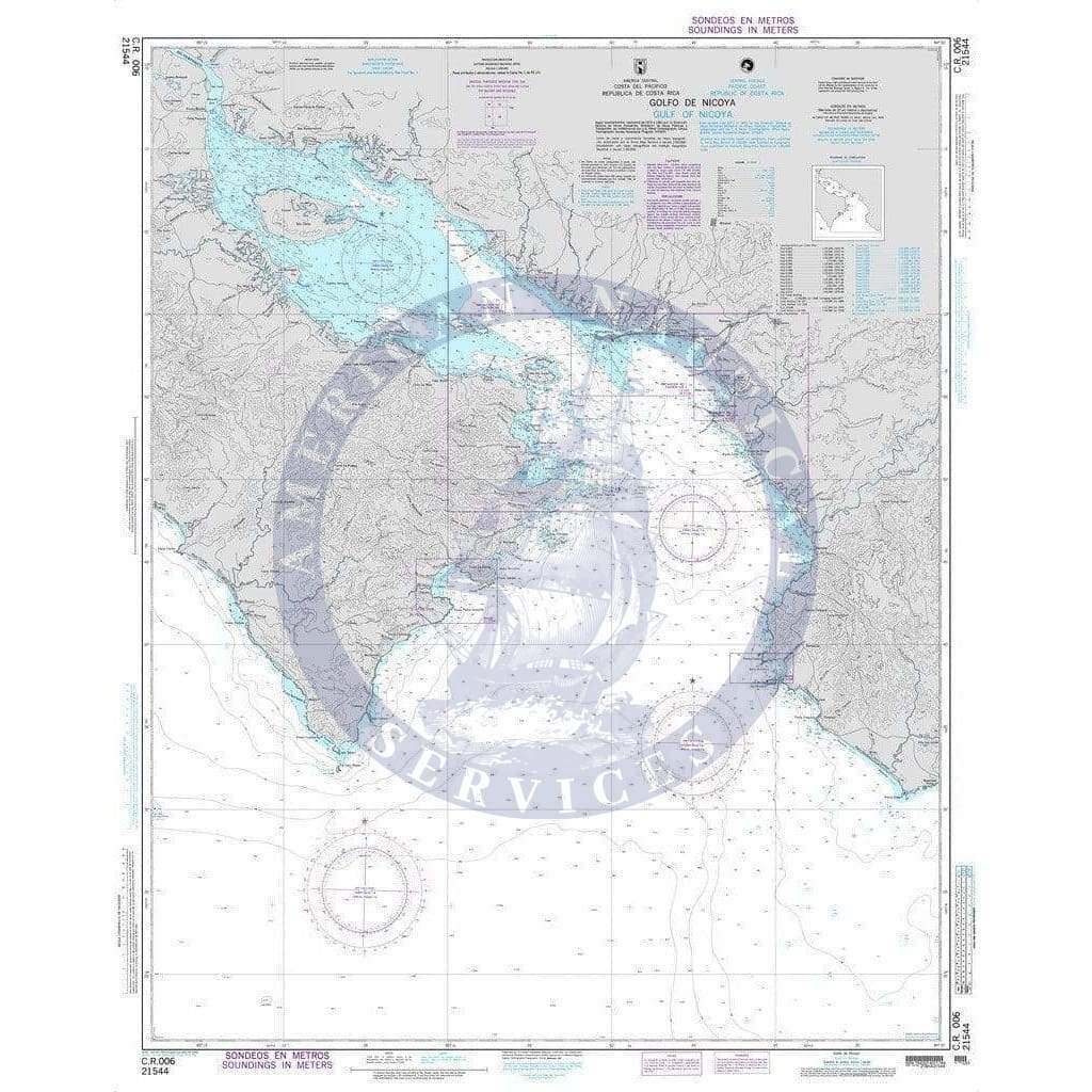 NGA Nautical Chart 21544: C.R. 006, Gulf of Nicoya