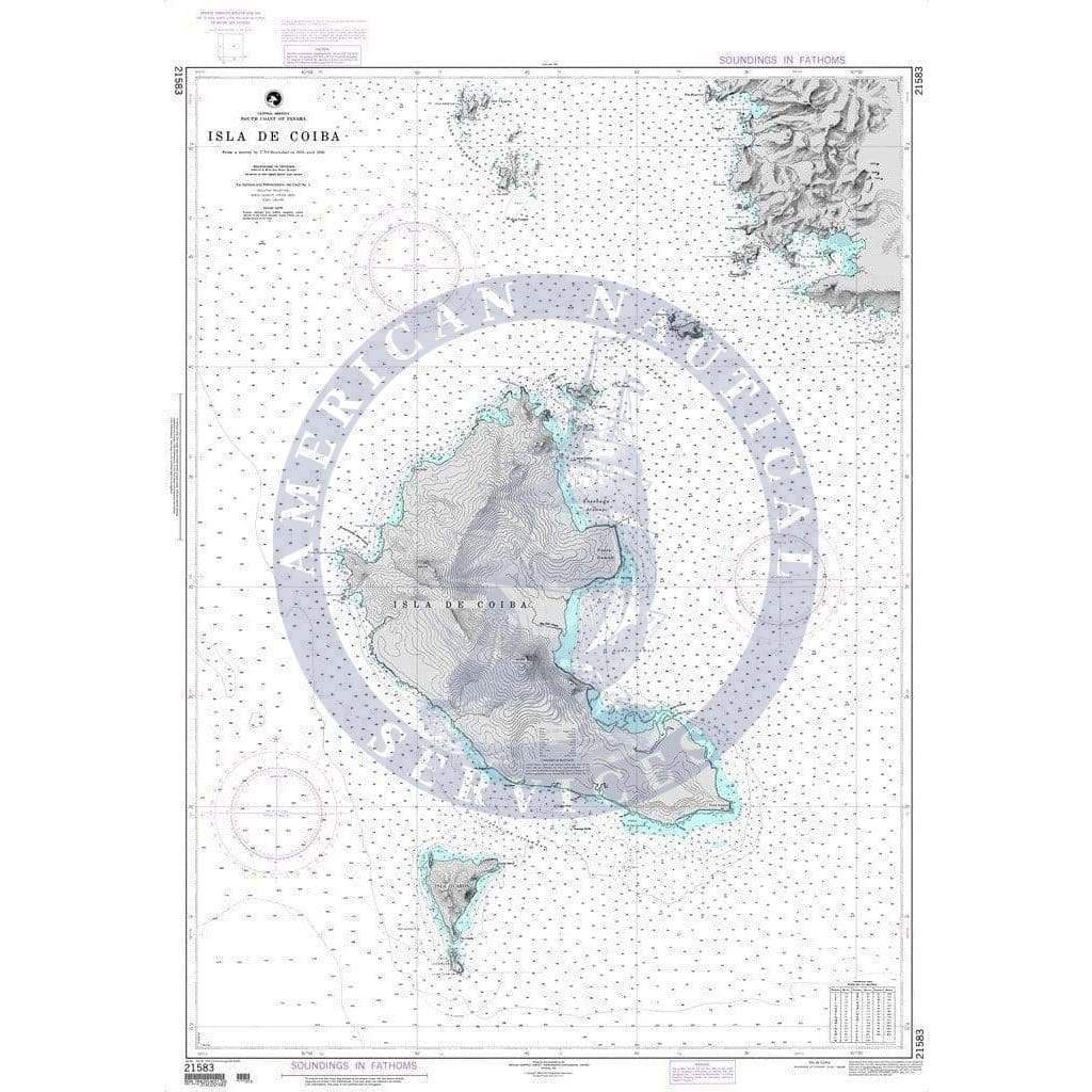 NGA Nautical Chart 21583: Isla de Coiba (South Coast of Panama)