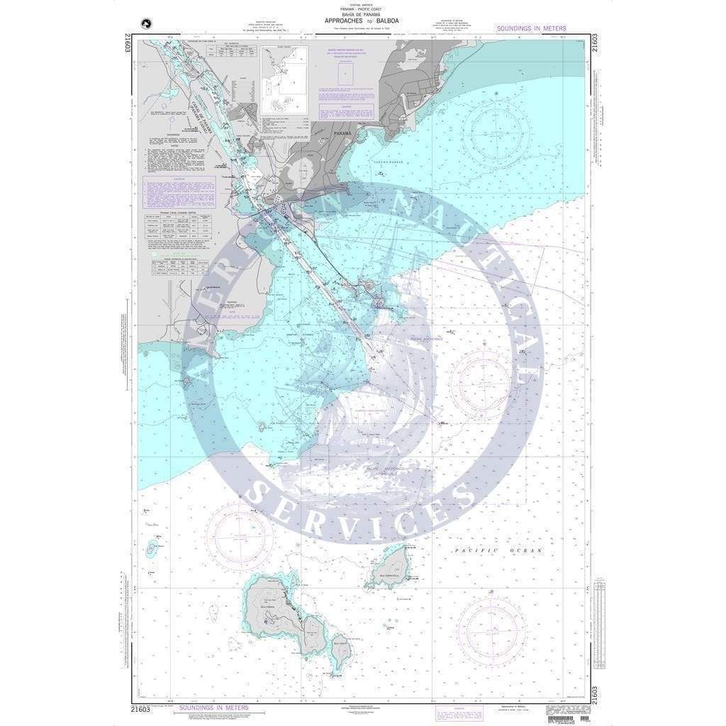 NGA Nautical Chart 21603: Approaches to Balboa