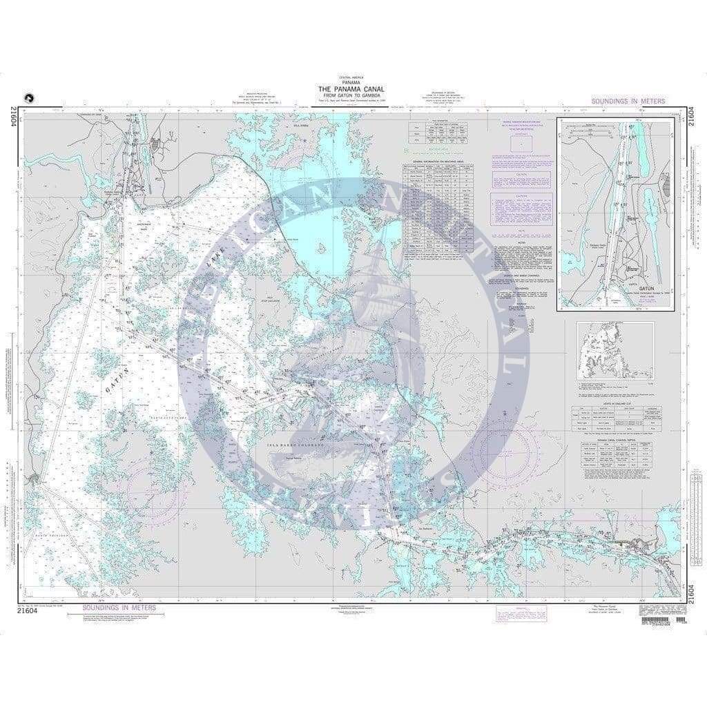 NGA Nautical Chart 21604: The Panama Canal from Gatun to Gamboa