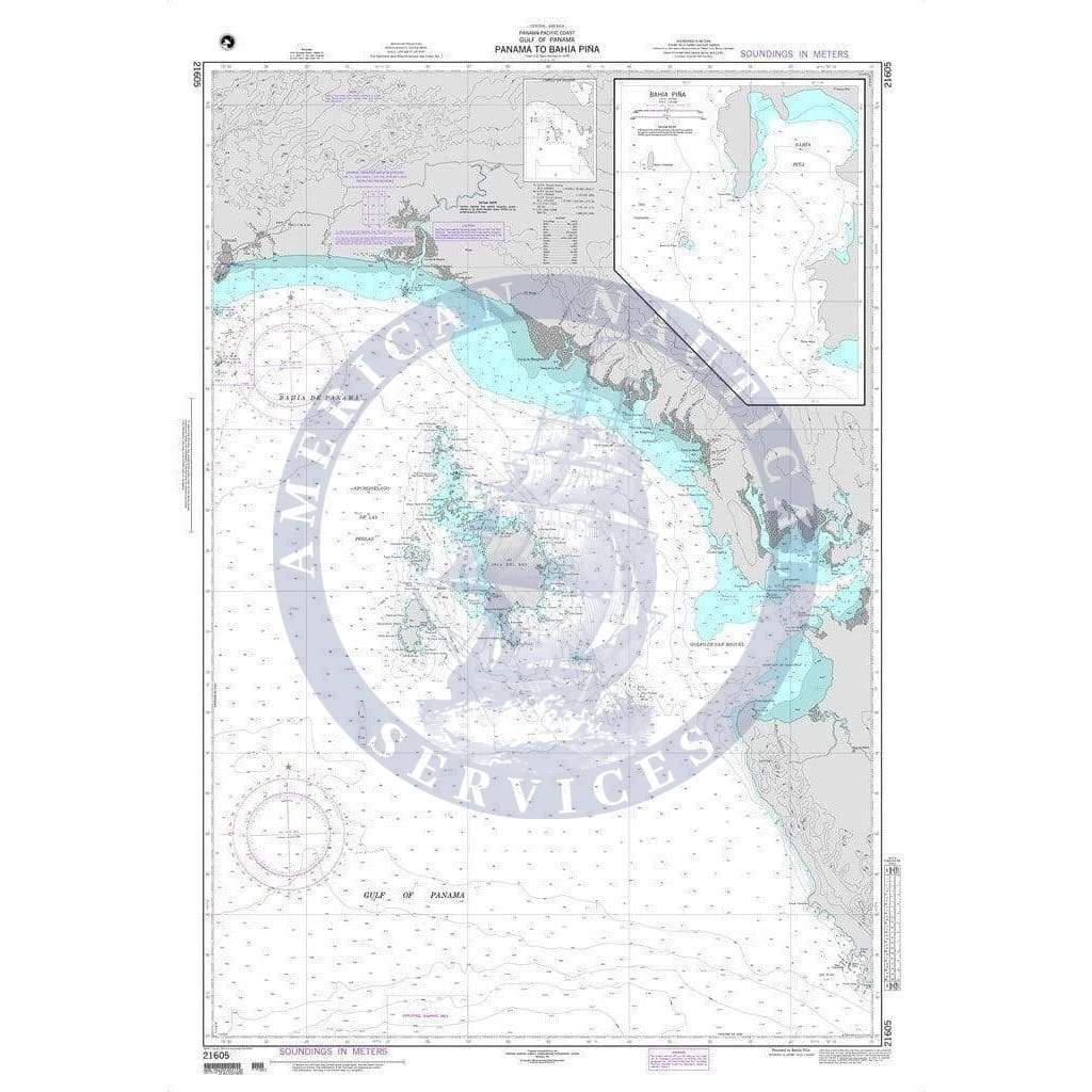 NGA Nautical Chart 21605: Panama to Bahia Pina