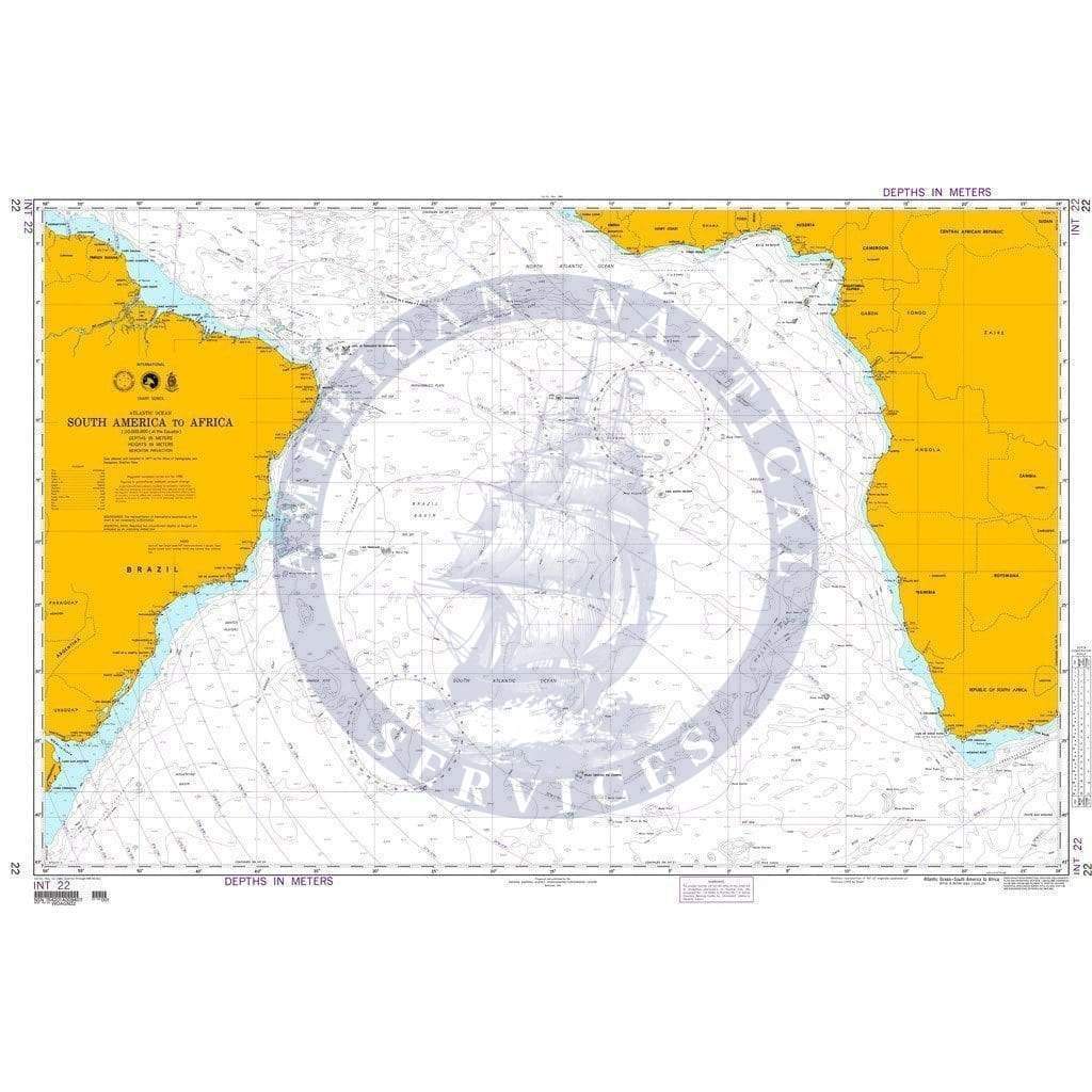 NGA Nautical Chart 22: South America to Africa