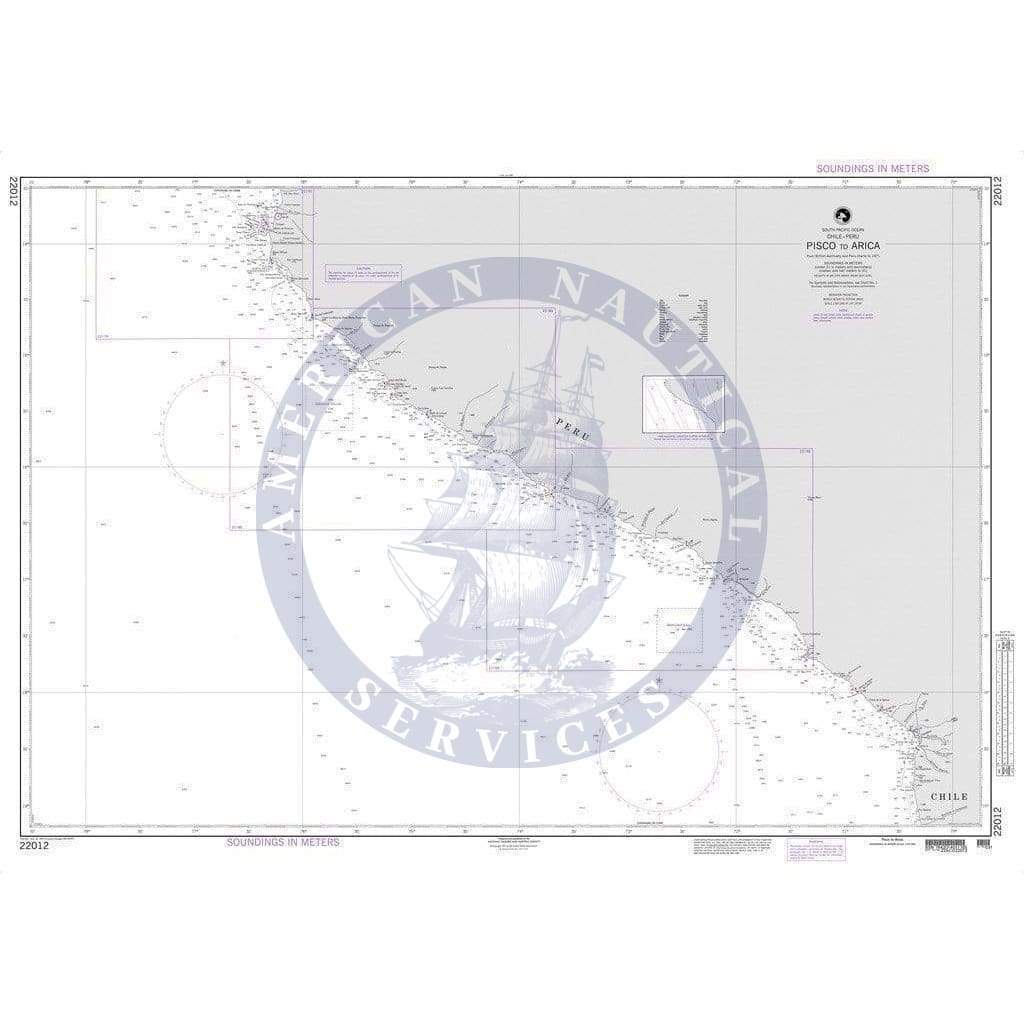 NGA Nautical Chart 22012: Pisco to Arica