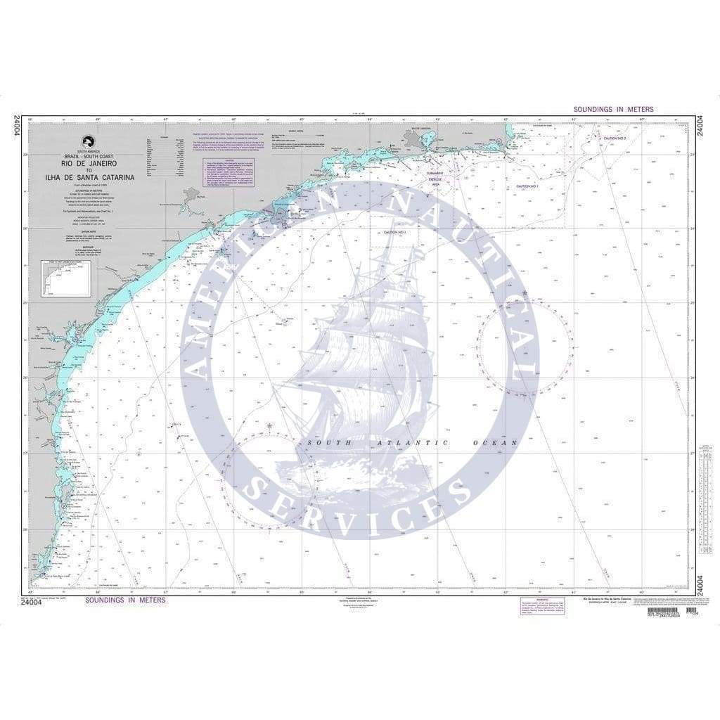 NGA Nautical Chart 24004: Rio de Janeiro to Ilha de Santa Catarina