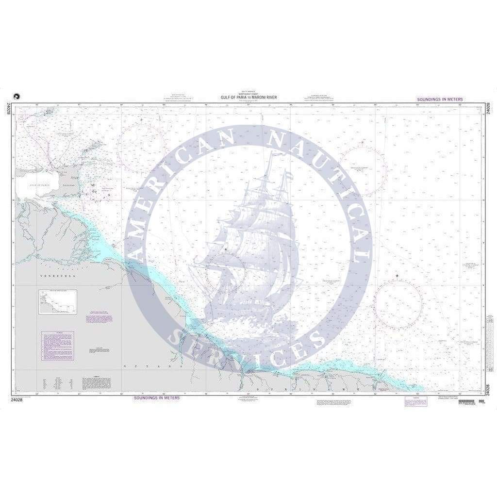 NGA Nautical Chart 24028: Gulf of Paria to Maroni River (Northeast Coast-South America)