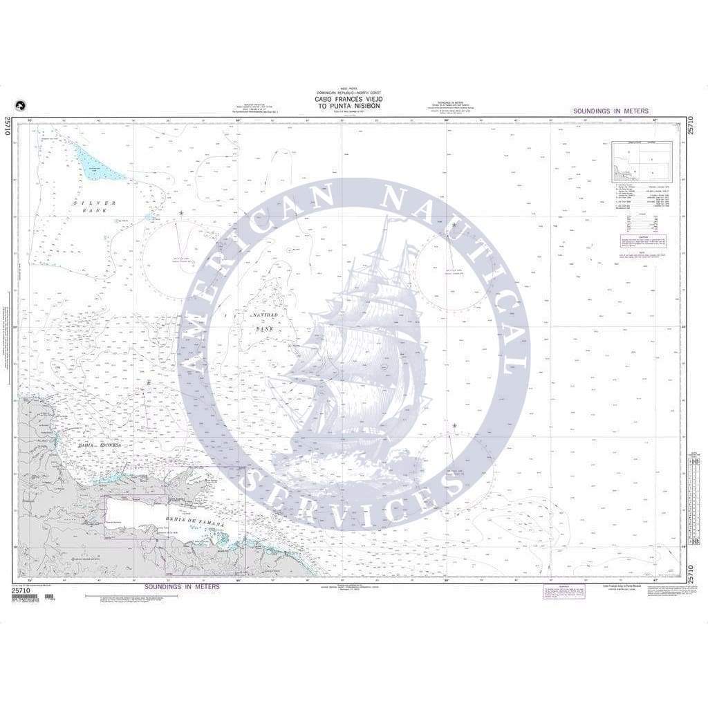 NGA Nautical Chart 25710: Cabo Frances Viejo to Punta Nisibon (OMEGA)