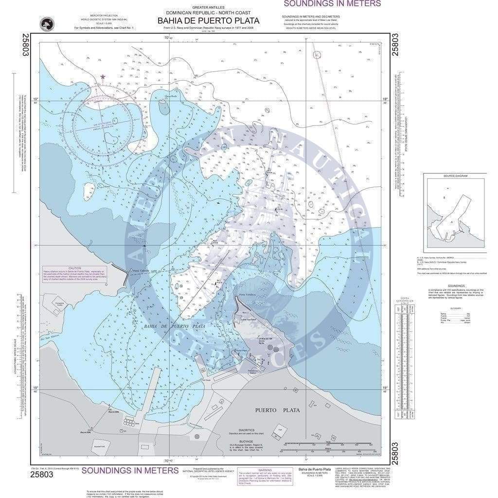 NGA Nautical Chart 25803: Bahia de Puerto Plata