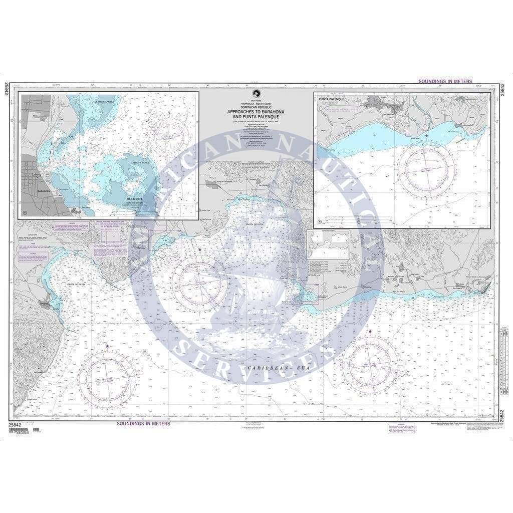 NGA Nautical Chart 25842: Approaches to Barahona and Punta Palenque