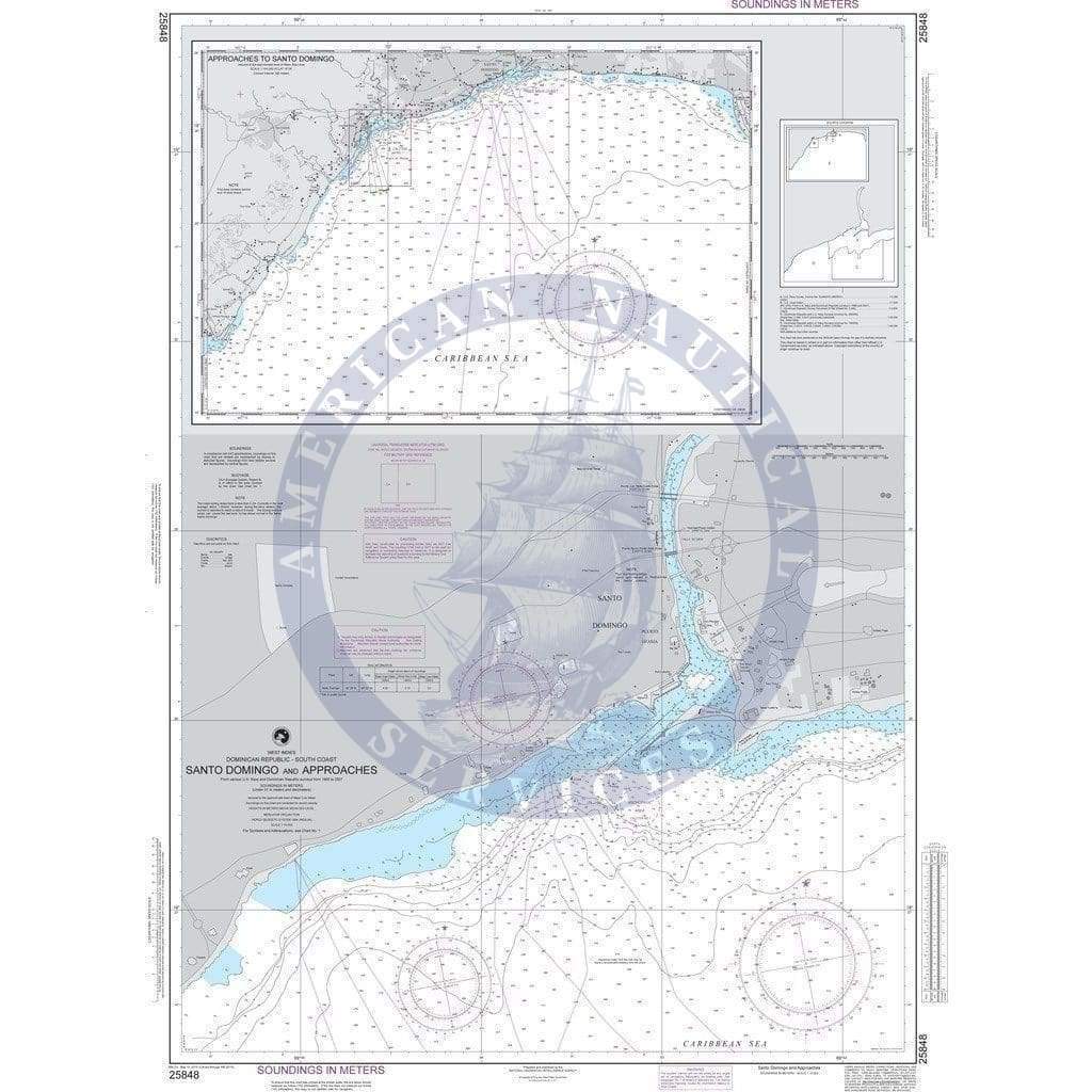 NGA Nautical Chart 25848: Dominican Republic-South Coast Plans: A. Puerto de Haina