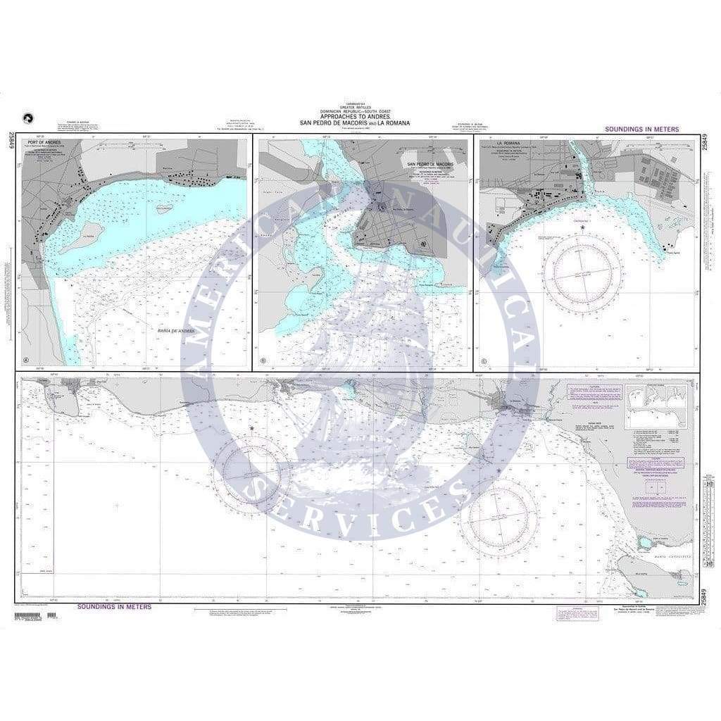 NGA Nautical Chart 25849: Approaches to Andres, San Pedro de Macoris and La Romana