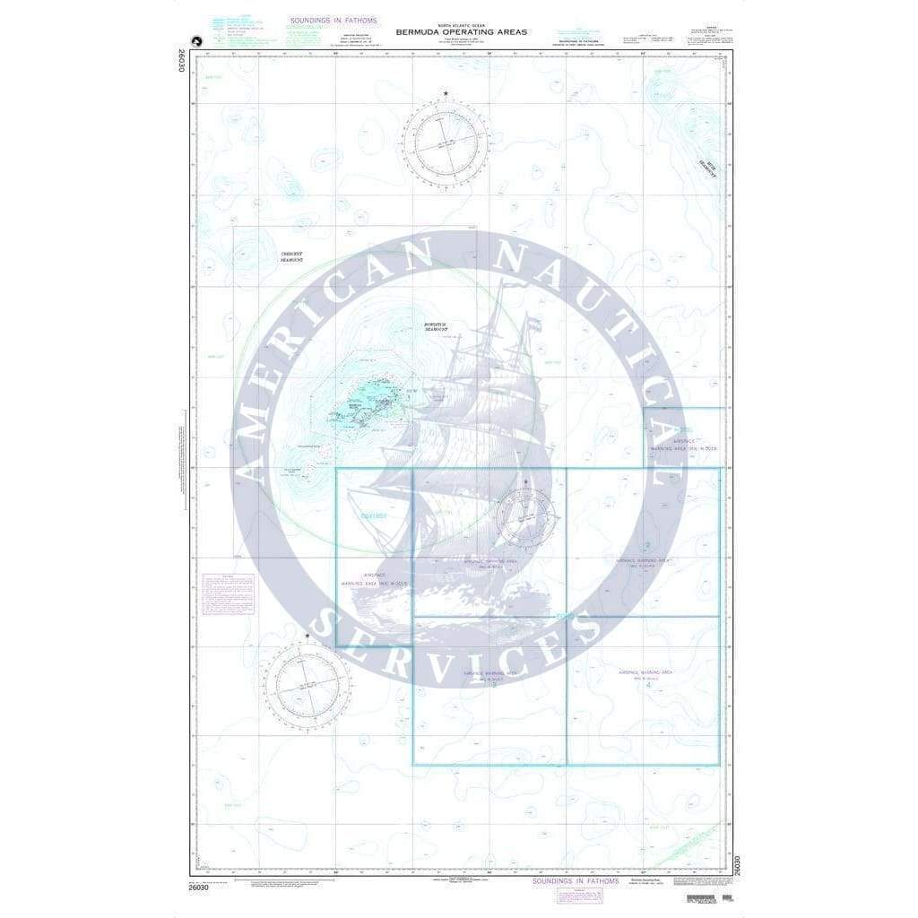 NGA Nautical Chart 26030: Bermuda Operating Areas (OMEGA)