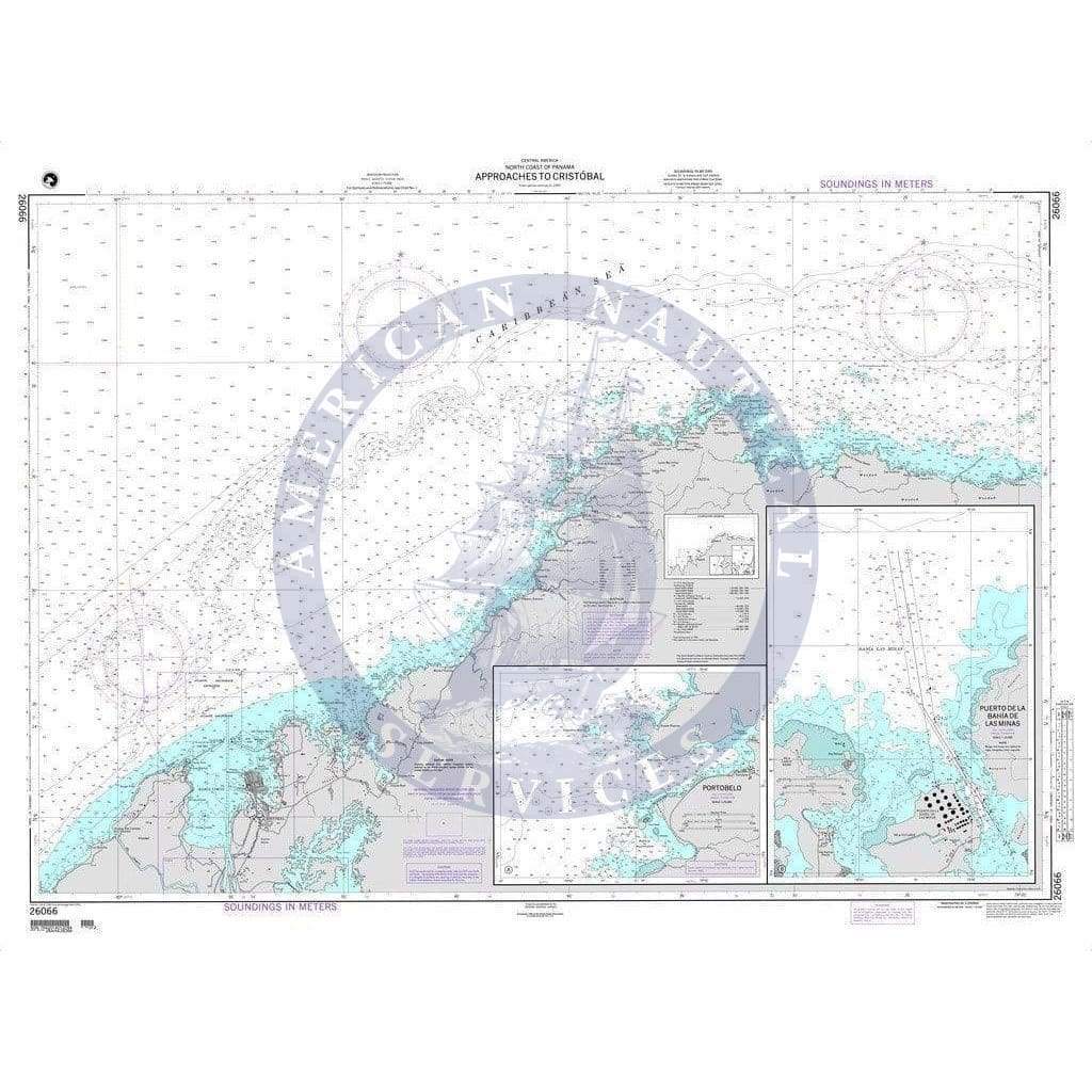 NGA Nautical Chart 26066: Approaches to Cristobal