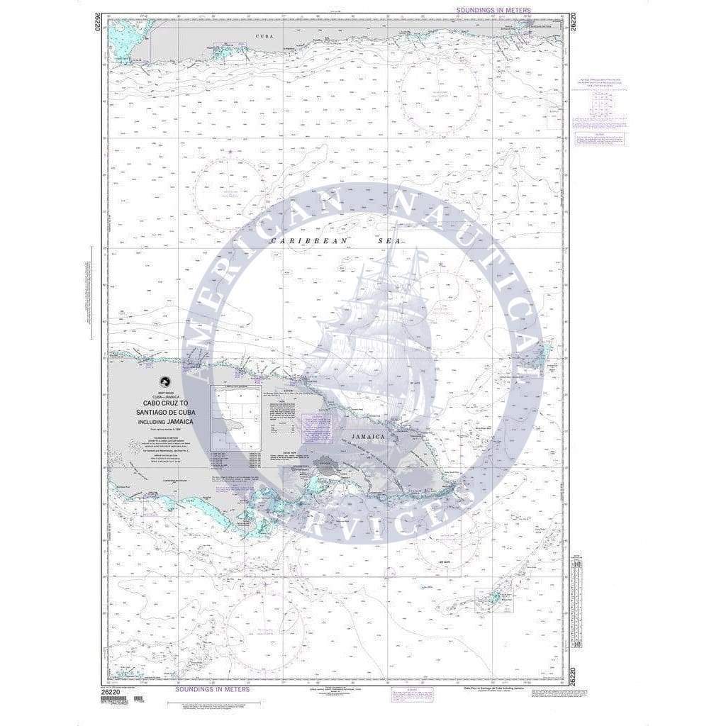 NGA Nautical Chart 26220: Cabo Cruz to Santiago de Cuba including Jamaica