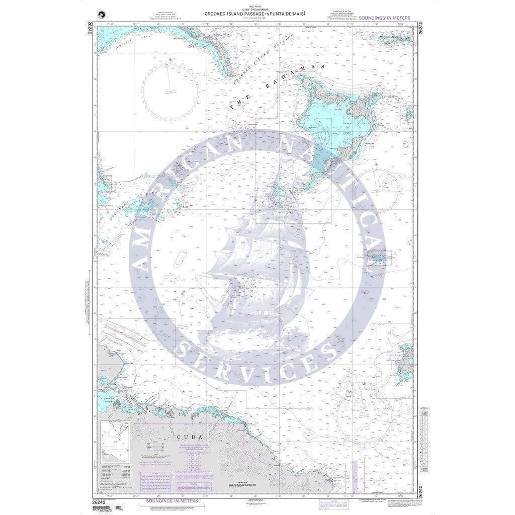 NGA Nautical Chart 26240: Crooked Island Passage to Punta de Maisi