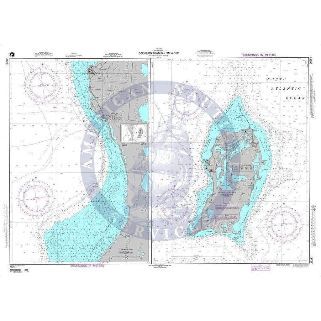 NGA Nautical Chart 26281: Cockburn Town-San Salvador (Bahama Islands)