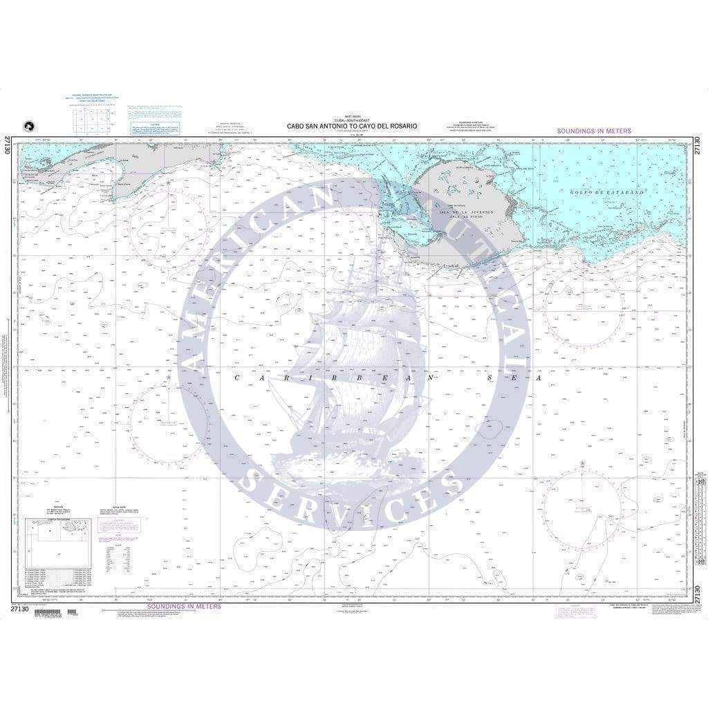 NGA Nautical Chart 27130: Cabo San Antonio to Cayo del Rosario